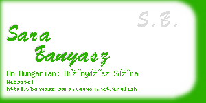 sara banyasz business card